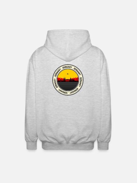 Germany Sunset Skyline Seal - Unisex Hooded Jacket - light heather grey