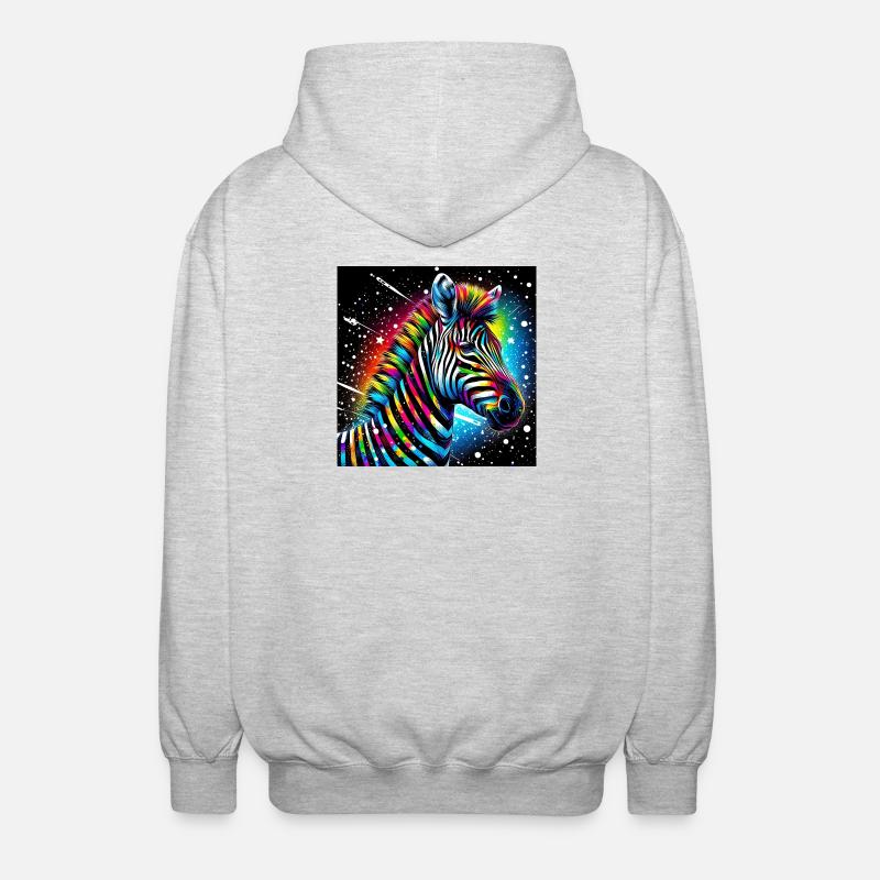 Zebra - Unisex Kapuzenjacke - Hellgrau meliert