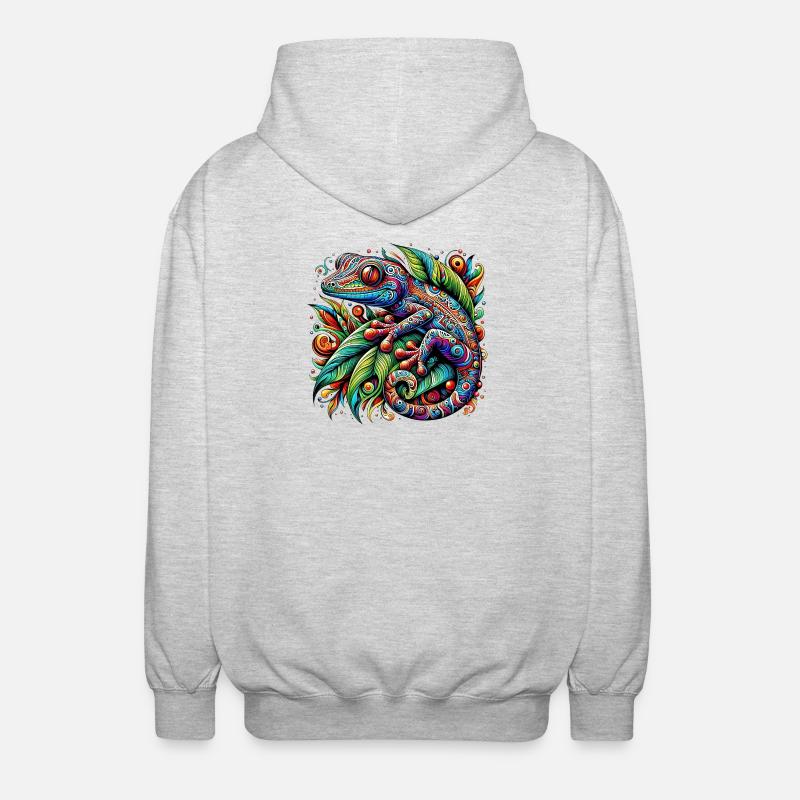 Gecko - Unisex Kapuzenjacke - Hellgrau meliert