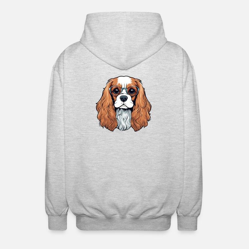 cavalier King Charles, chien, chien mignon - Veste à capuche unisexe - gris clair chiné