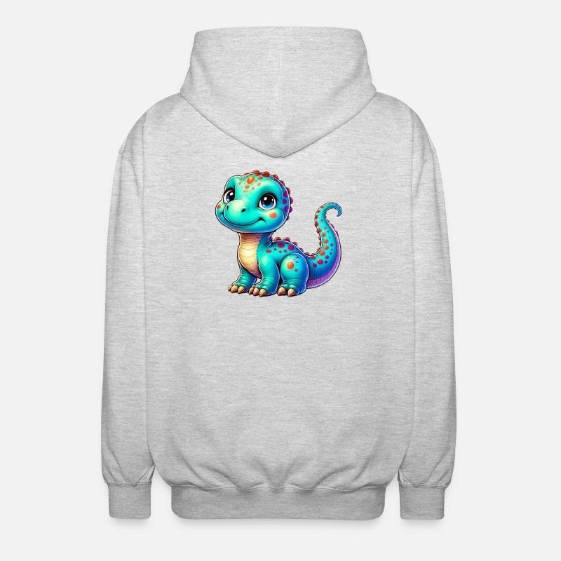 Dinosaur - Unisex Hooded Jacket - light heather grey