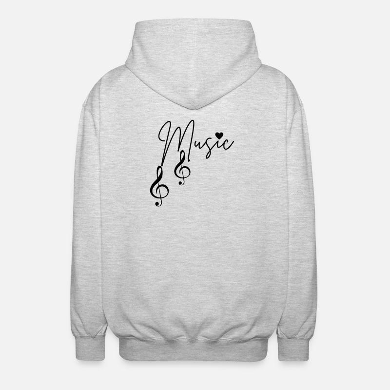 Musical Notes - Unisex Hooded Jacket - light heather grey