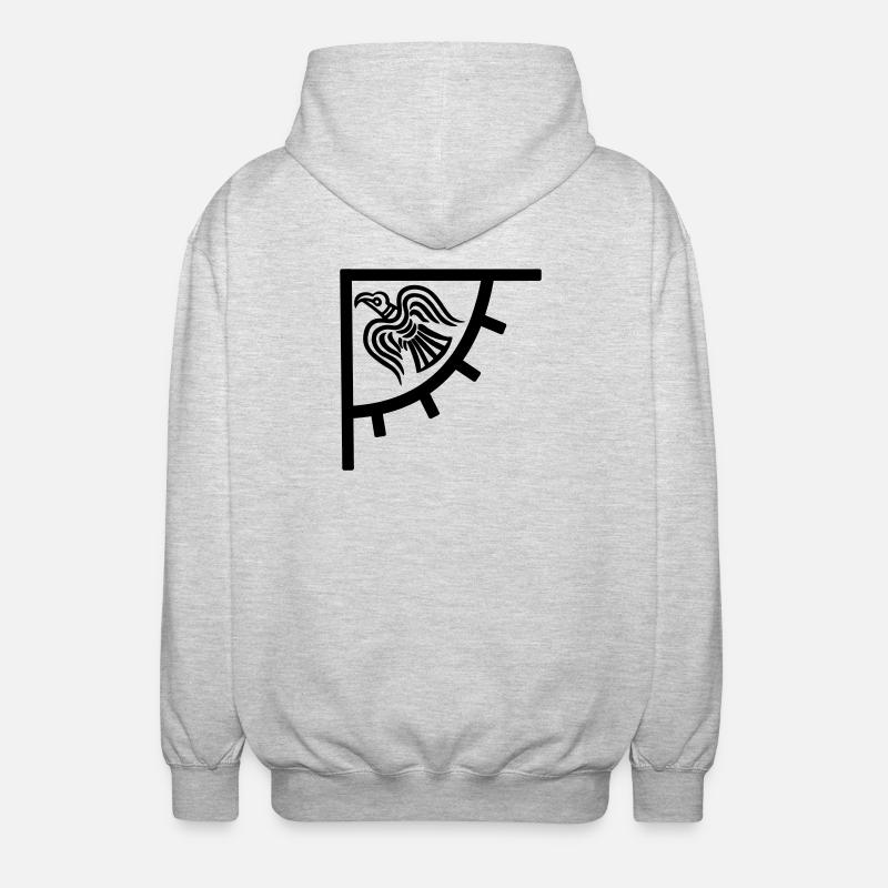 Wikingerflagge Ecke Rabe - Unisex Kapuzenjacke - Hellgrau meliert