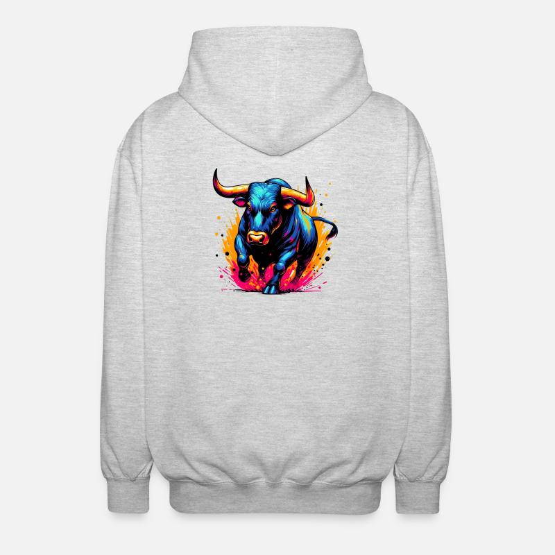 Stier - Unisex Kapuzenjacke - Hellgrau meliert
