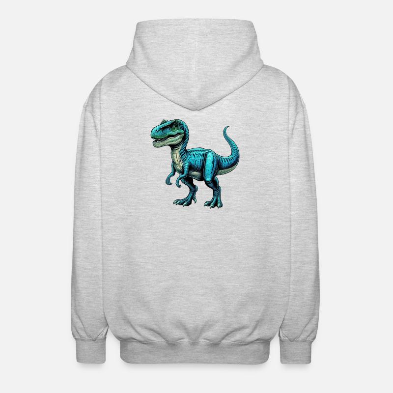 Dinosaur - Unisex Hooded Jacket - light heather grey