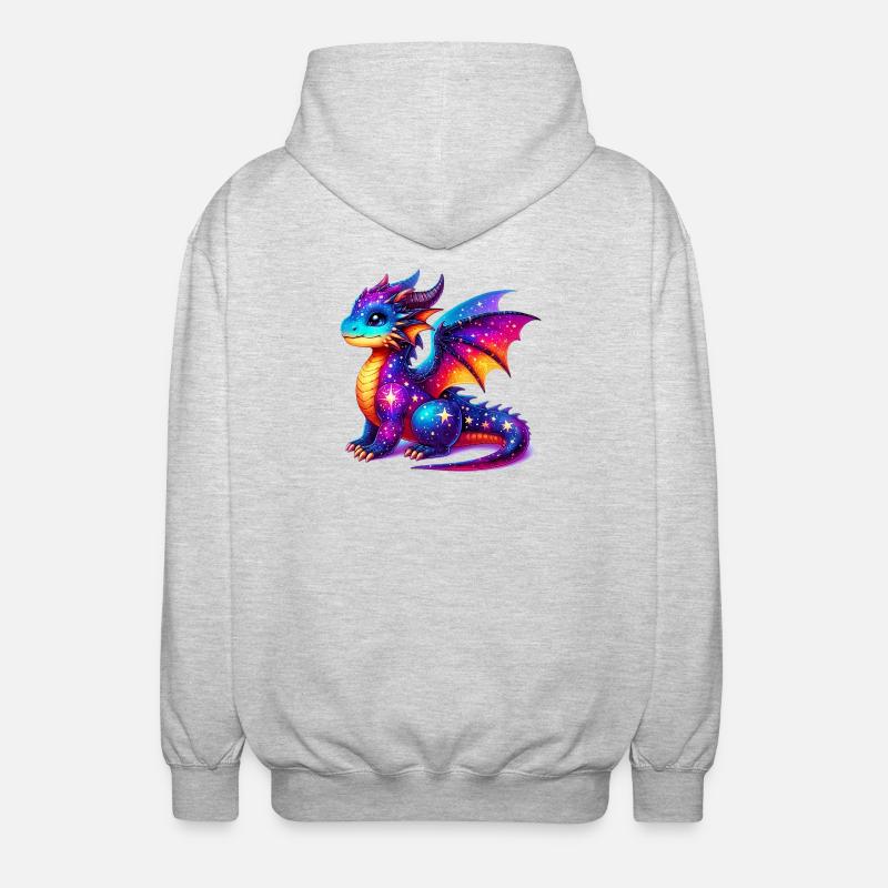 Drache - Unisex Kapuzenjacke - Hellgrau meliert