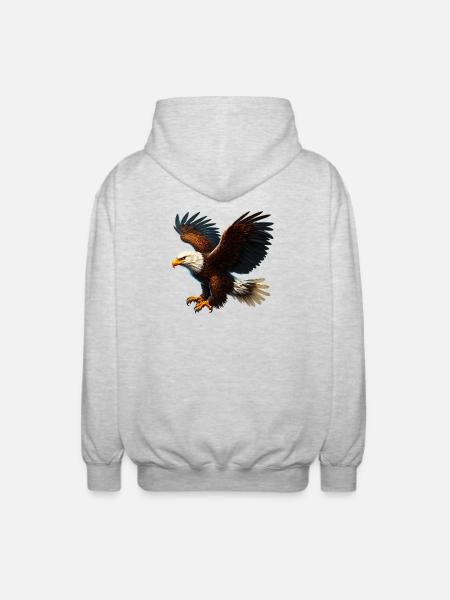 Eagle - Unisex Hooded Jacket - light heather grey