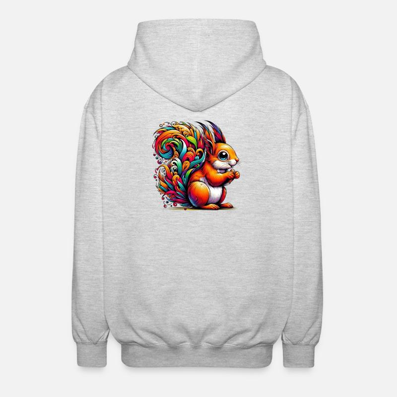 Eichhörnchen - Unisex Kapuzenjacke - Hellgrau meliert
