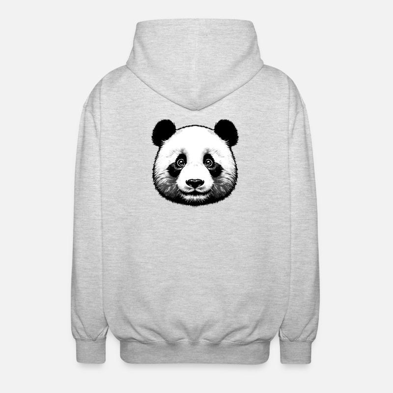 Panda - Unisex Kapuzenjacke - Hellgrau meliert