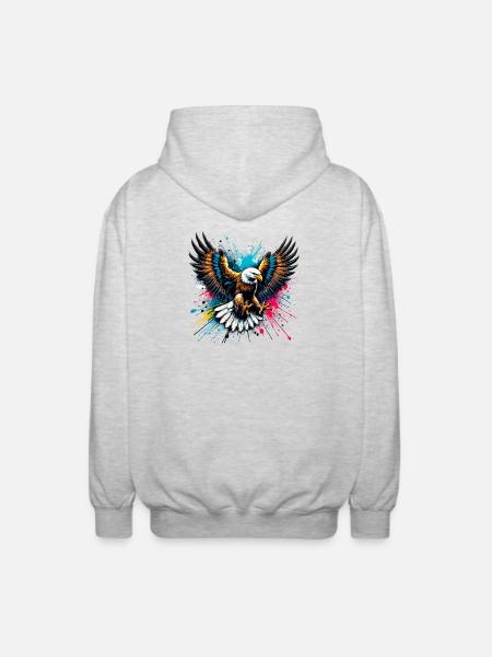 Eagle - Unisex Hooded Jacket - light heather grey