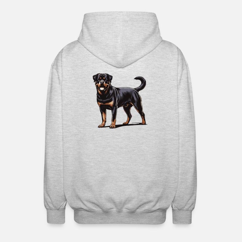 Rottweiler - Veste à capuche unisexe - gris clair chiné