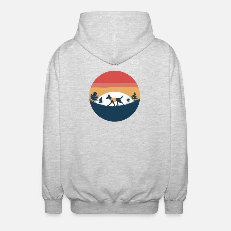 Hundewanderer - Unisex Kapuzenjacke - Hellgrau meliert