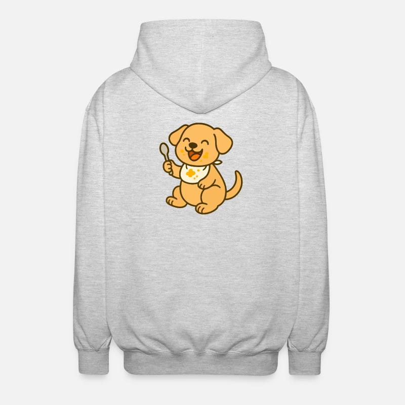 Futtern mit Welpenliebe - Unisex Kapuzenjacke - Hellgrau meliert