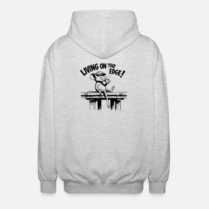 , die am Rande des Abgrunds lebt - Unisex Kapuzenjacke - Hellgrau meliert