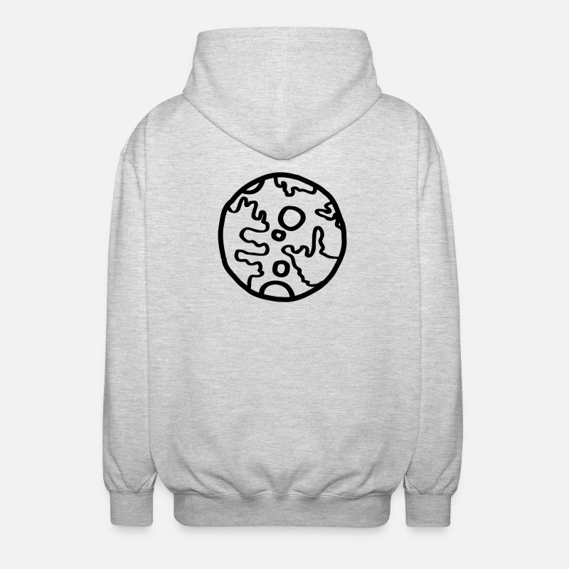Planet Space Doodle Einfach - Unisex Kapuzenjacke - Hellgrau meliert