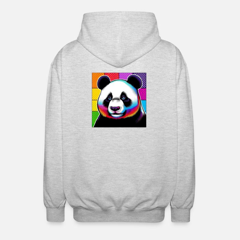 panda - Veste à capuche unisexe - gris clair chiné