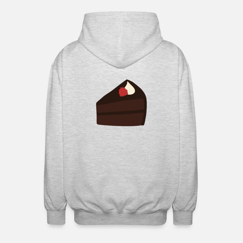 Decadent Raspberry Chocolate Cake Design - Unisex Hooded Jacket - light heather grey