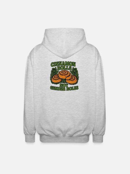 Cinnamon Rolls Not Gender Roles Design - Unisex Hooded Jacket - light heather grey