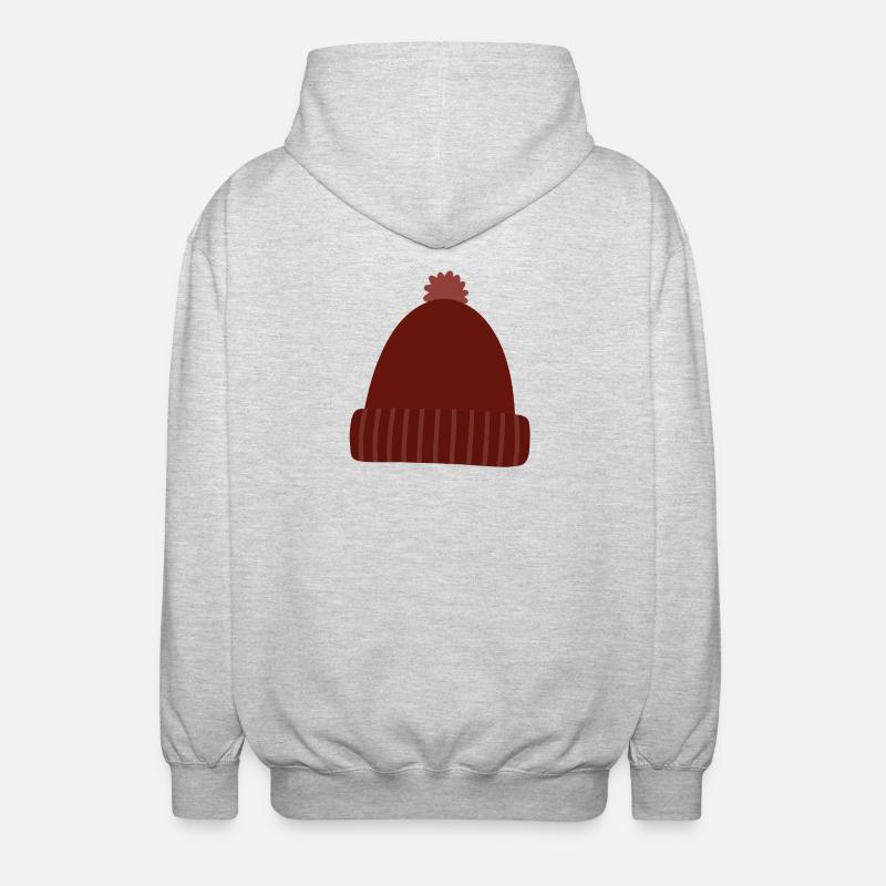 Bonnet en tricot chaud d’automne - Veste à capuche unisexe - gris clair chiné