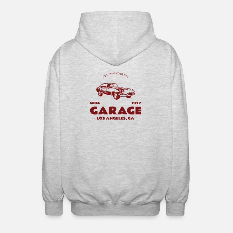 Custom Oldtimer – Garage Los Angeles - Unisex Kapuzenjacke - Hellgrau meliert
