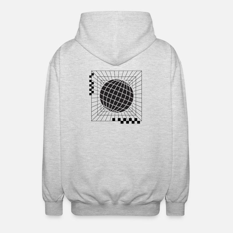 Conception géométrique de la sphère globale - Veste à capuche unisexe - gris clair chiné