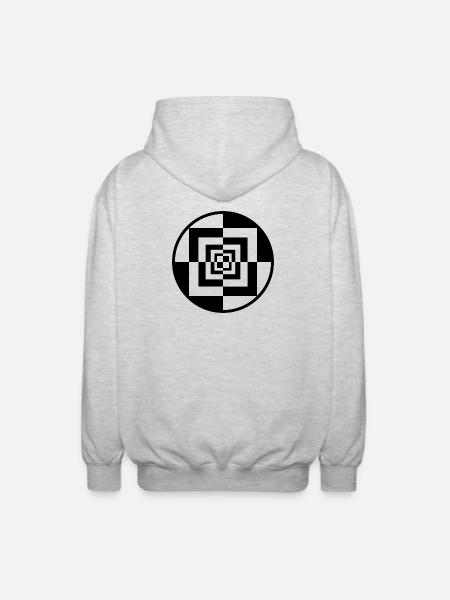 Hypnotic Checkerboard Tunnel - Unisex Hooded Jacket - light heather grey
