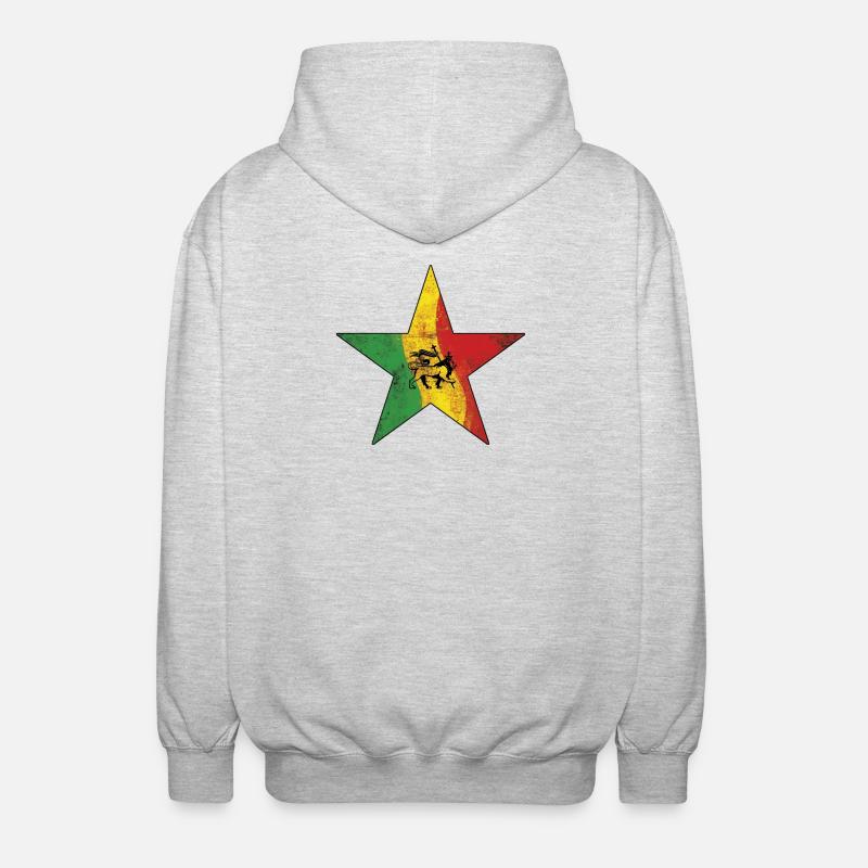 Reggae Löwe mit Rastafarbe - Unisex Kapuzenjacke - Hellgrau meliert
