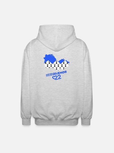 Cotes d'Armor 22 - Unisex Hooded Jacket - light heather grey