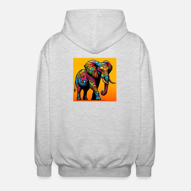 éléphant - Veste à capuche unisexe - gris clair chiné