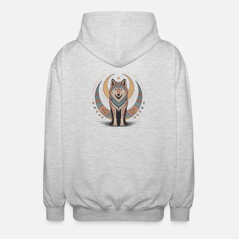 Boho Wolf - Unisex Hooded Jacket - light heather grey