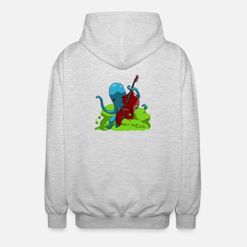 Octopus joue de la basse - Veste à capuche unisexe - gris clair chiné