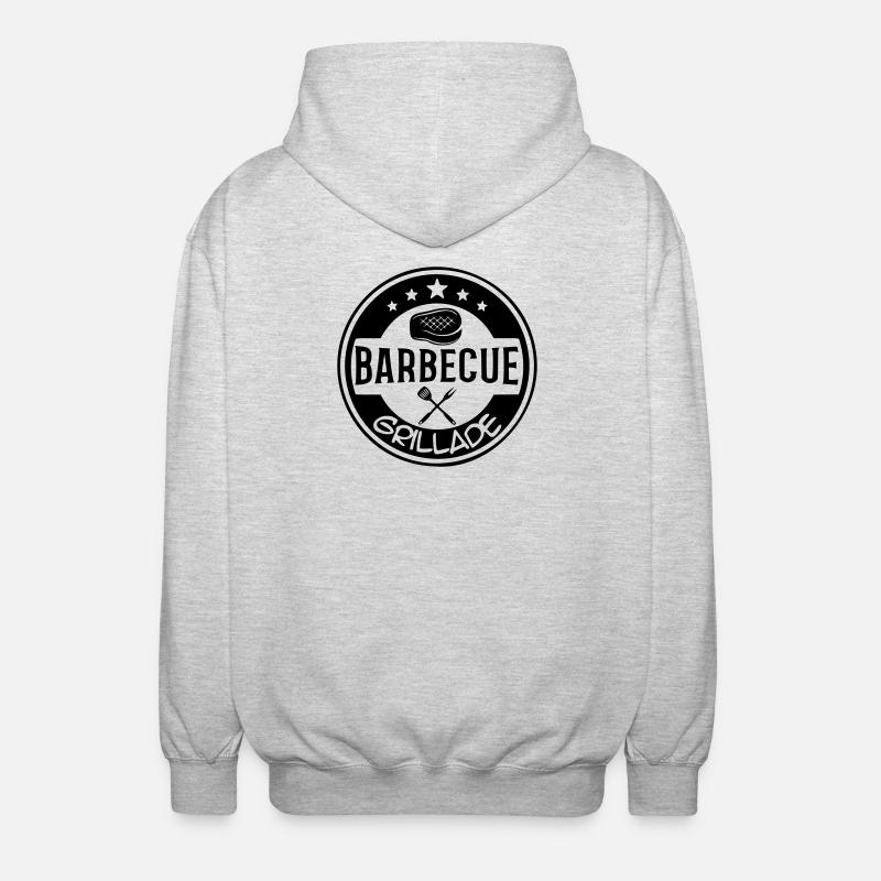 Logo BBQ grillade - Veste à capuche unisexe - gris clair chiné
