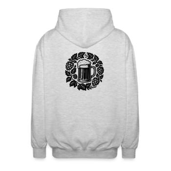Bier kranz - Unisex Kapuzenjacke - Hellgrau meliert - Hinten - AI Model Male 185 light (185cm)