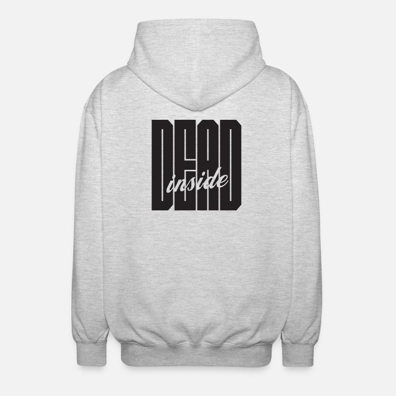 Dead Inside bold logo - Unisex Hooded Jacket - light heather grey