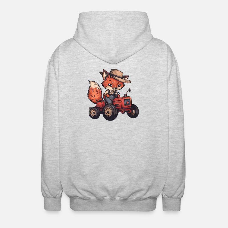 Fuchs Traktor Farmer - Unisex Kapuzenjacke - Hellgrau meliert