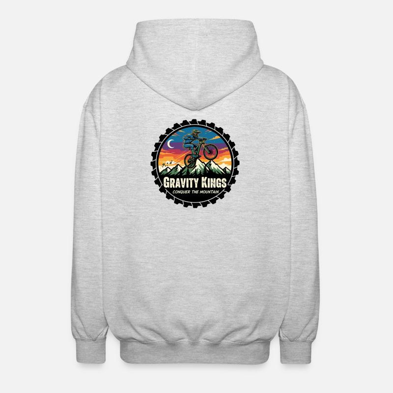 Gravity Kings: Conquer the Mountain - Unisex Hooded Jacket - light heather grey