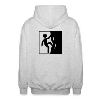 Climbing Symbol Sport - Unisex Hooded Jacket - light heather grey - Back - AI Model Male 185 light (185cm)