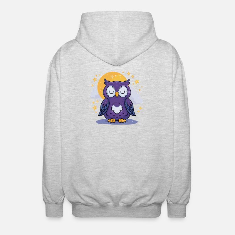 Mondnacht Eule - Unisex Kapuzenjacke - Hellgrau meliert
