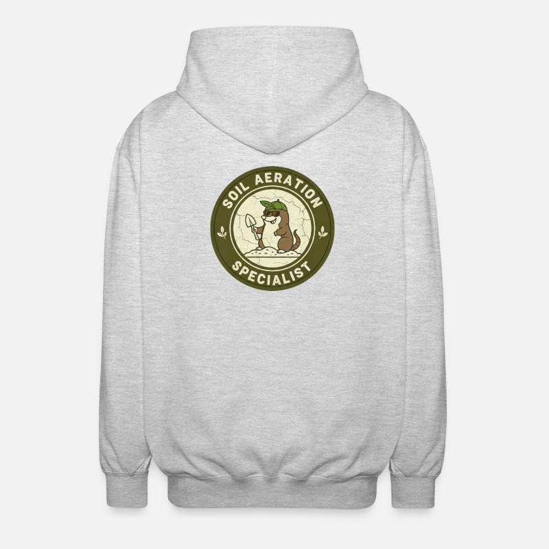 Mole Soil Conditioner Horticulture Self-Sufficiency - Unisex Hooded Jacket - light heather grey