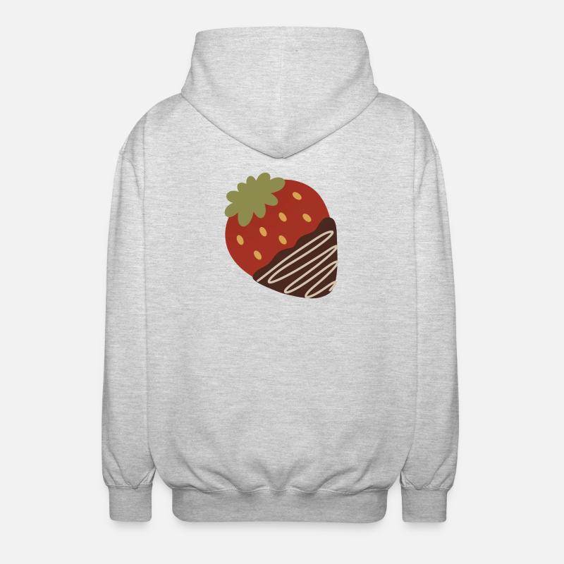 Fraise trempée dans le chocolat - Veste à capuche unisexe - gris clair chiné