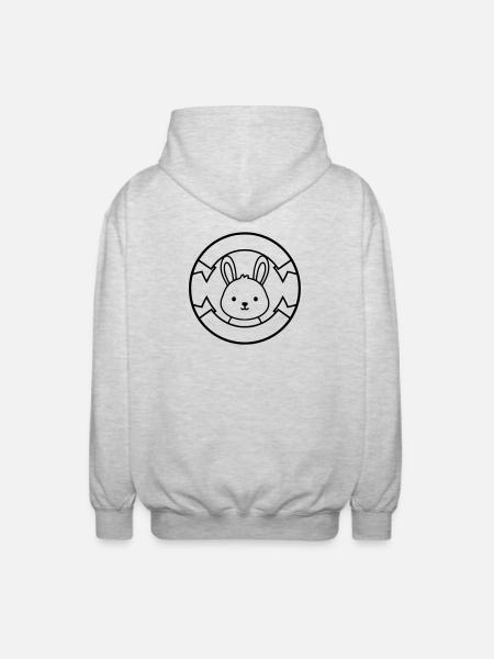 Little Bunny Bunny Logo Badge Cute - Unisex Hooded Jacket - light heather grey