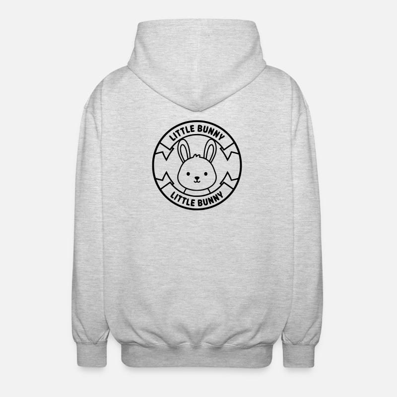 Logo Petit Lapin Bébé Mignon - Veste à capuche unisexe - gris clair chiné