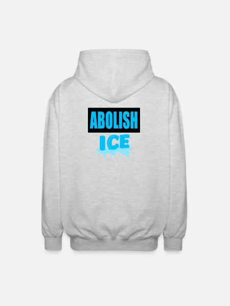 Abolish I.C.E: - Unisex Hooded Jacket - light heather grey