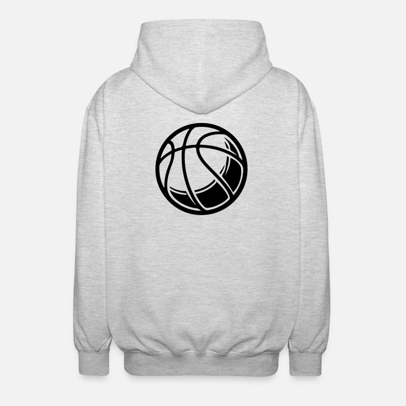 Ballon de basket-ball - Veste à capuche unisexe - gris clair chiné