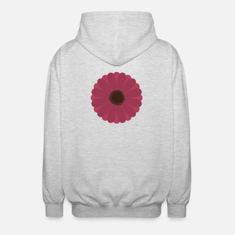 Pink Gerbera Bloom Pattern - Unisex Hooded Jacket - light heather grey