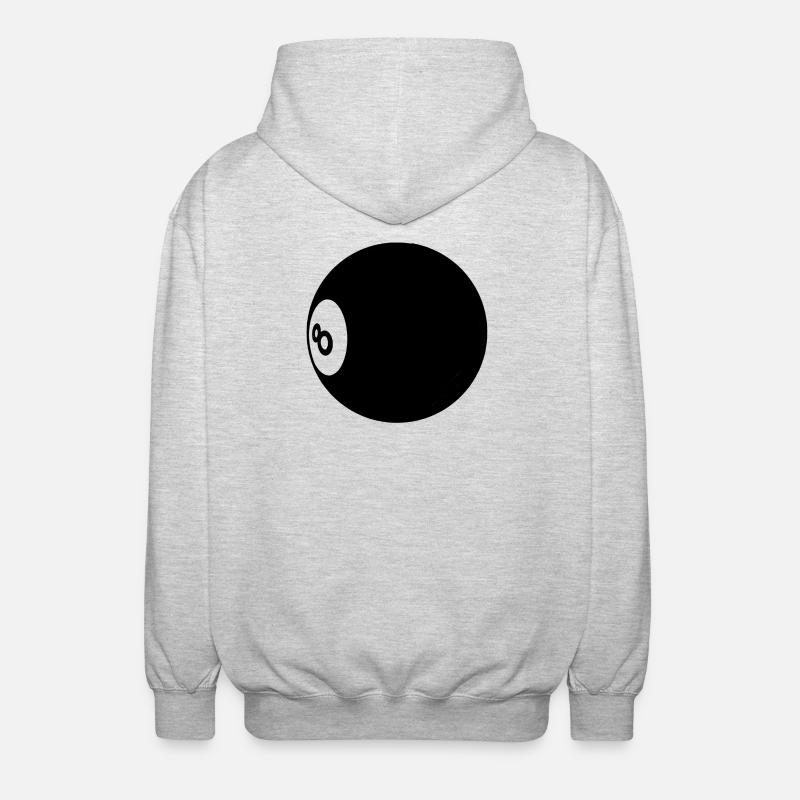 Billard Billard Billard Numéro 8 - Illustration - Veste à capuche unisexe - gris clair chiné