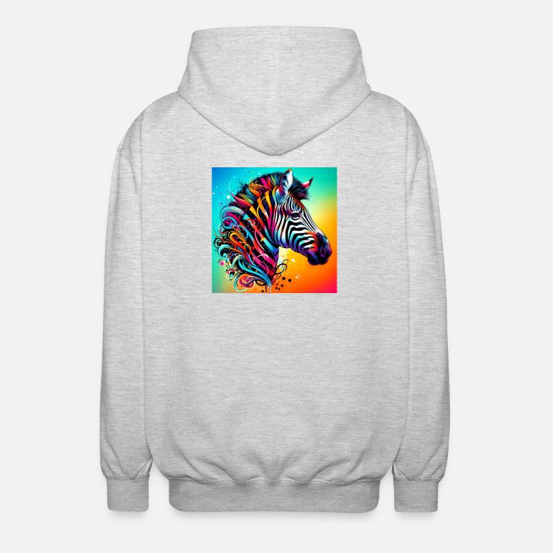 Zebra - Unisex Kapuzenjacke - Hellgrau meliert