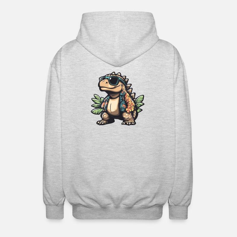 Dinosaurier stegosaurus Comic Urlaub - Unisex Kapuzenjacke - Hellgrau meliert