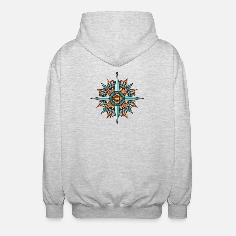 Compass Travel - Unisex Hooded Jacket - light heather grey