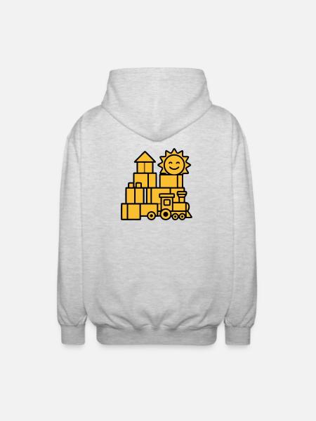 Building Blocks Railway Toys - Unisex Hooded Jacket - light heather grey